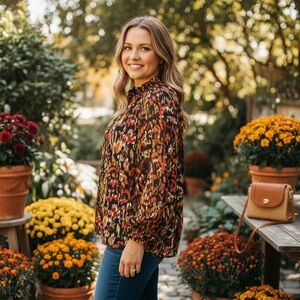 First Love Colorful Patterned Blouse